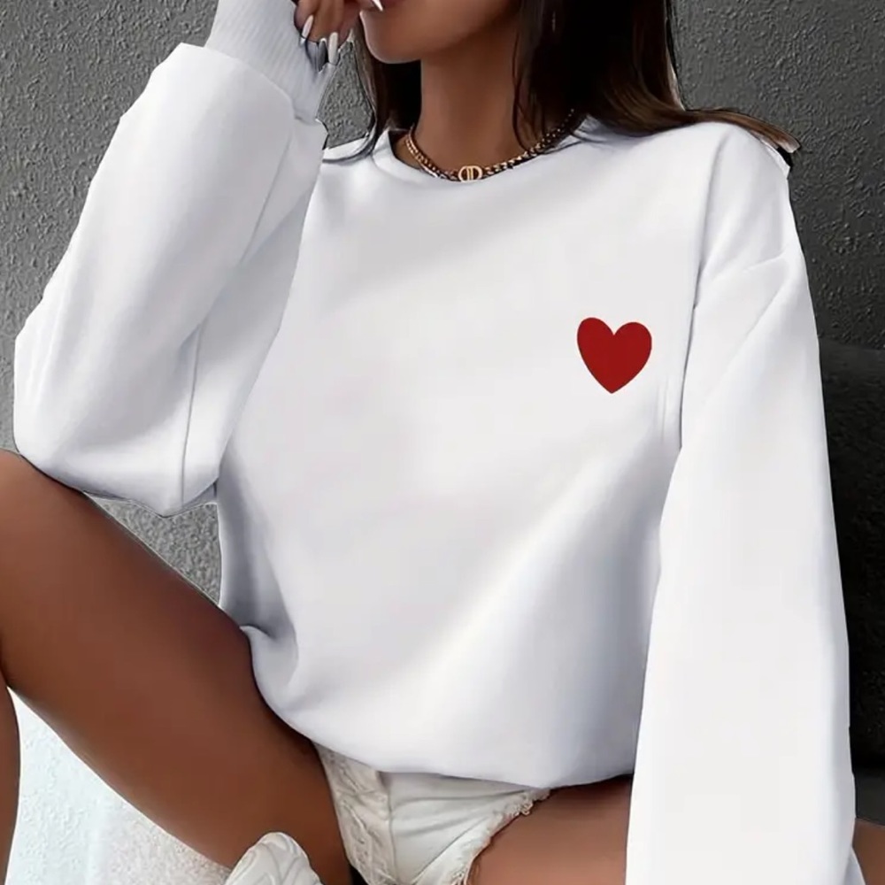 NEW Valentines Heart Sweatshirt, S-5X Valentines Day oversized